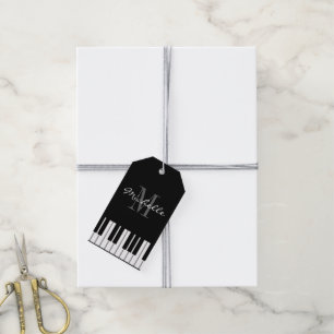 Étiquettes-cadeau Instrument de musique fait sur commande de clé de