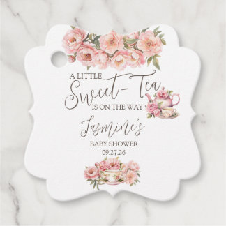 Étiquettes Cadeau Invitation à la Baby Shower Tea Party pour Bébé Fi