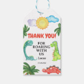 Étiquettes-cadeau Invitation d'anniversaire de Dinosaur (Devant)