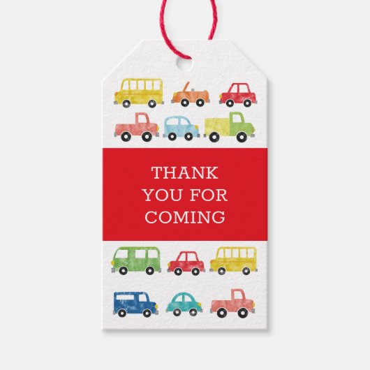 ÉTIQUETTES-CADEAU INVITATION D'ANNIVERSAIRE DES TRANSPORTS (Devant)