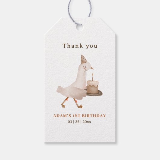 Étiquettes-cadeau Invitation d'anniversaire d'une oie sotte, Goose 1 (Devant)