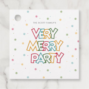 Étiquettes Cadeau Invitation de fête de Noël 'Holiday Love Merry & B