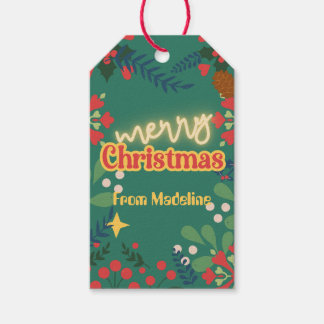 Étiquettes-cadeau Invitation de Noël moderne rétro coloré