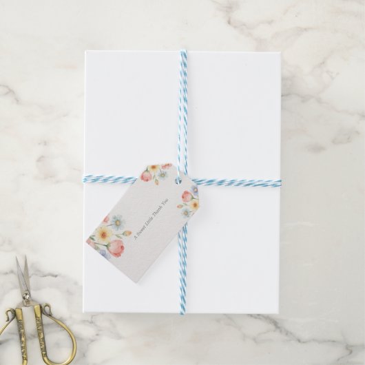 Étiquettes-cadeau Invitation Fleur Douce (Avec de laficelle)