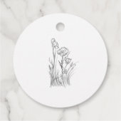 Étiquettes Cadeau Invitations de mariage Fleurs sauvages illustrées (Dos)