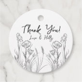 Étiquettes Cadeau Invitations de mariage Fleurs sauvages illustrées (Devant)