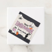 Étiquettes Cadeau Invitations de soirée Spooktacular rose (En situation)