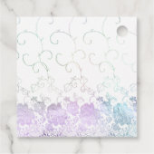 Étiquettes Cadeau Iridescente Purple Roses et dentelle (Dos)