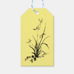 Étiquettes-cadeau Iris chinois - bw
