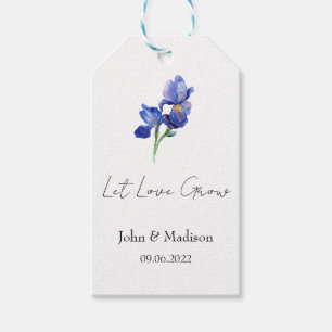 Étiquettes-cadeau Iris Que l'amour grandisse graine de mariage