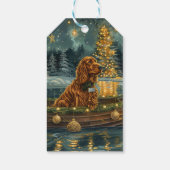 Étiquettes-cadeau Irish Red Setter Christmas Festive Voyage (Dos)