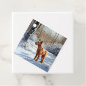 Étiquettes Cadeau Irish Terrier Laisser neiger Noël (En situation)