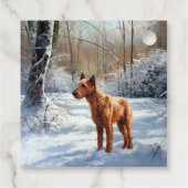 Étiquettes Cadeau Irish Terrier Laisser neiger Noël (Dos)