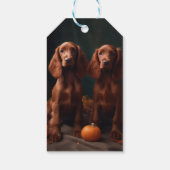 Étiquettes-cadeau Irlandais Red Setter Chiot Automne Citrouille de p (Dos)
