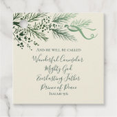 Étiquettes Cadeau Isaiah 9:6 Personalized Modern Pine Christmas Gift (Devant)