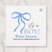 Étiquettes Cadeau It's a Boy Blue Ribbon (Dos)
