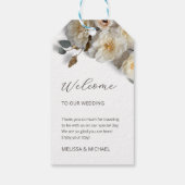 Étiquettes-cadeau Ivory 3D Roses Wedding Welcome (Dos)