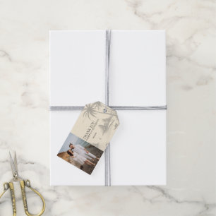 Étiquettes-cadeau Ivory Cancun Photo Mariage