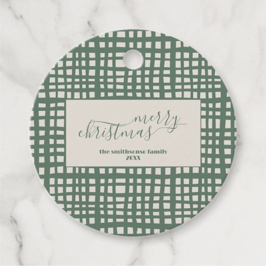 Étiquettes Cadeau Ivory Christmas Sage elegant (Devant)