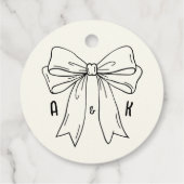 Étiquettes Cadeau Ivory Hand Drawn Illustration Minimalist Wedding  (Dos)