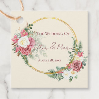 Étiquettes Cadeau Ivory Lace Elegant Floral Personalized Wedding Fav