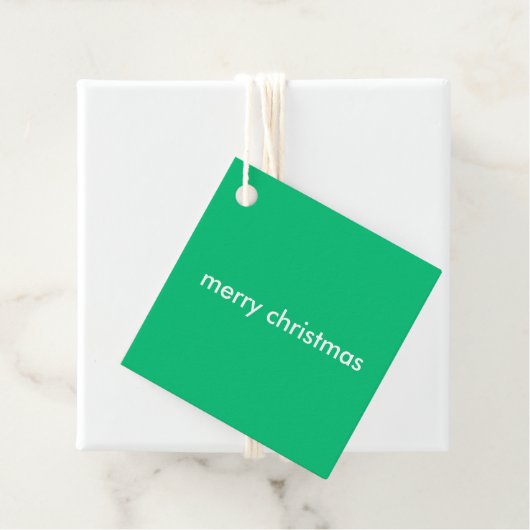 Étiquettes Cadeau Jade Green Noël | Minimal branché dynamique (En situation)