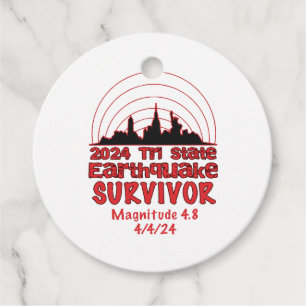 Étiquettes Cadeau J'ai survécu au tremblement de terre de NYC Tri St