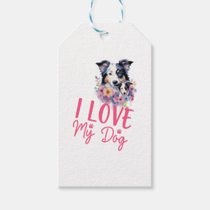 Étiquettes-cadeau J'aime mon chien