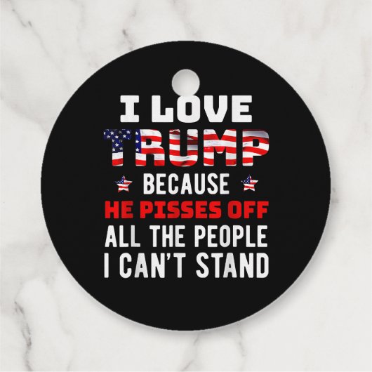 Étiquettes Cadeau J'Aime Trump Parce Qu'Il Empêche Les Gens Que Je P (Dos)