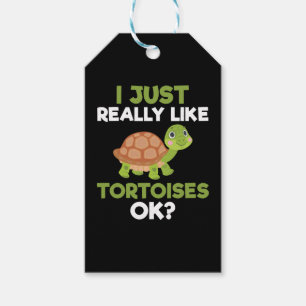 Étiquettes-cadeau J'Aime Vraiment Tortoises Ok Reptile Turtle Lov