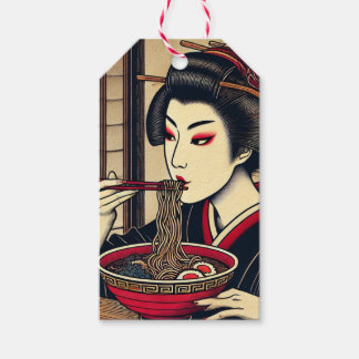 Étiquettes-cadeau Japanese ramen kimono ukiyoe