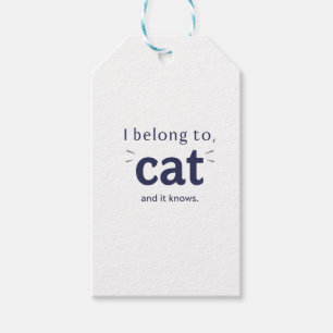Étiquettes-cadeau J'appartiens à mon chat
