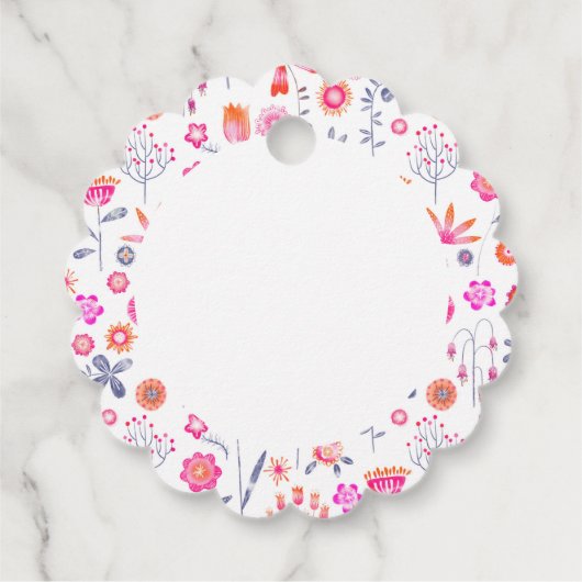 Étiquettes Cadeau Jardin aux fleurs moderne (Dos)