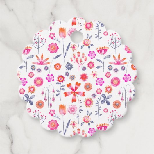 Étiquettes Cadeau Jardin aux fleurs moderne (Devant)