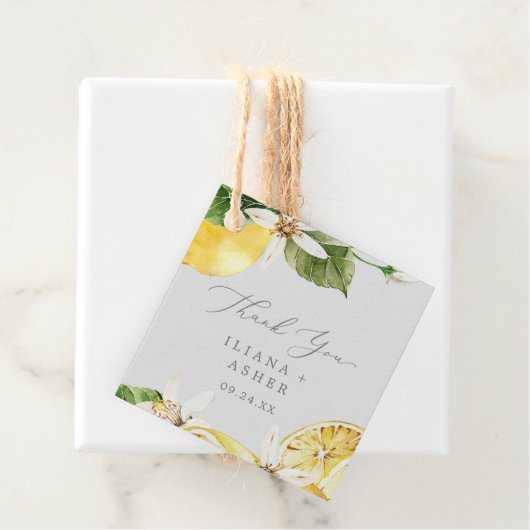 Étiquettes Cadeau Jardin de citron moderne | Merci gris (En situation)