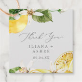 Étiquettes Cadeau Jardin de citron moderne | Merci gris (Devant)