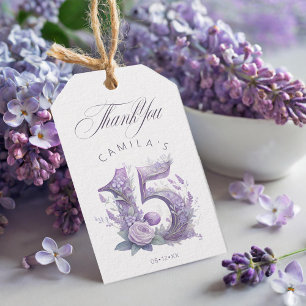 Étiquettes-cadeau Jardin de Conte de Fées Quinceanera Lavande/Lilas 