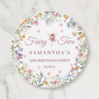 Étiquettes Cadeau Jardin de fées aux fleurs sauvages 2e anniversaire