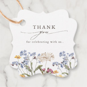 Étiquettes Cadeau Jardin de mariage de prairie de fleurs sauvages pr