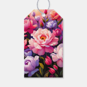 Étiquettes-cadeau Jardin de printemps Zen lever de soleil Fleur rose