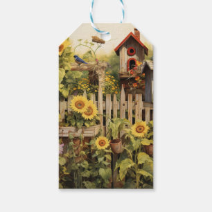 Étiquettes-cadeau Jardin de tournesol 14 Maisons d'oiseaux Oiseaux b