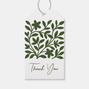 Étiquettes-cadeau Jardin de vrilles vert feuille florale