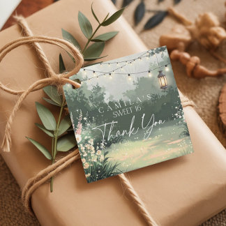 Étiquettes Cadeau Jardin enchanté Sweet 16 Merci rose ID1163