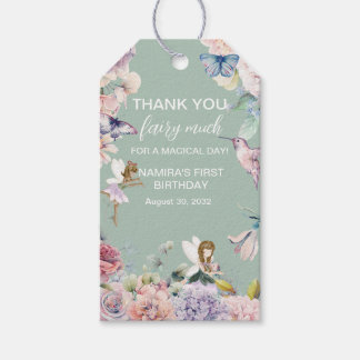 Étiquettes-cadeau Jardin Fairy Anniversaire Merci Favoriser