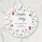 Étiquettes Cadeau Jardin Fleur sauvage Anniversaire (Dos)