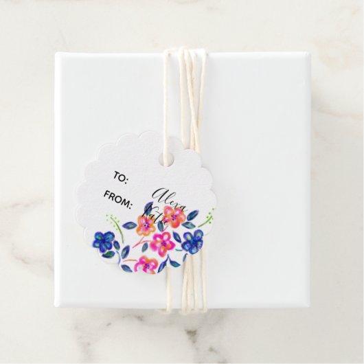 Étiquettes Cadeau Jardin fleuri (En situation)