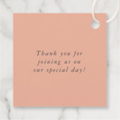 Étiquettes Cadeau Jardin fleuri rose pâle réception de mariage (Dos)