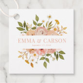 Étiquettes Cadeau Jardin fleuri rose pâle réception de mariage (Devant)