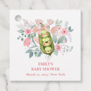 Étiquettes Cadeau Jardin Floral Rose Pois Doux Dans Baby shower Pod