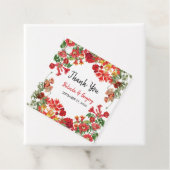 Étiquettes Cadeau Jardin Floral Rouge Mariage de fleurs botaniques (En situation)